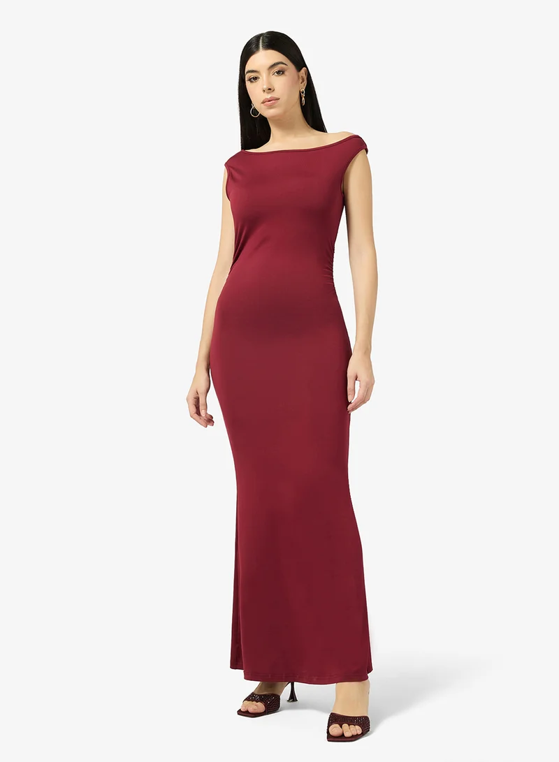 ELLA Aysmmetric Neck Bodycon Dress